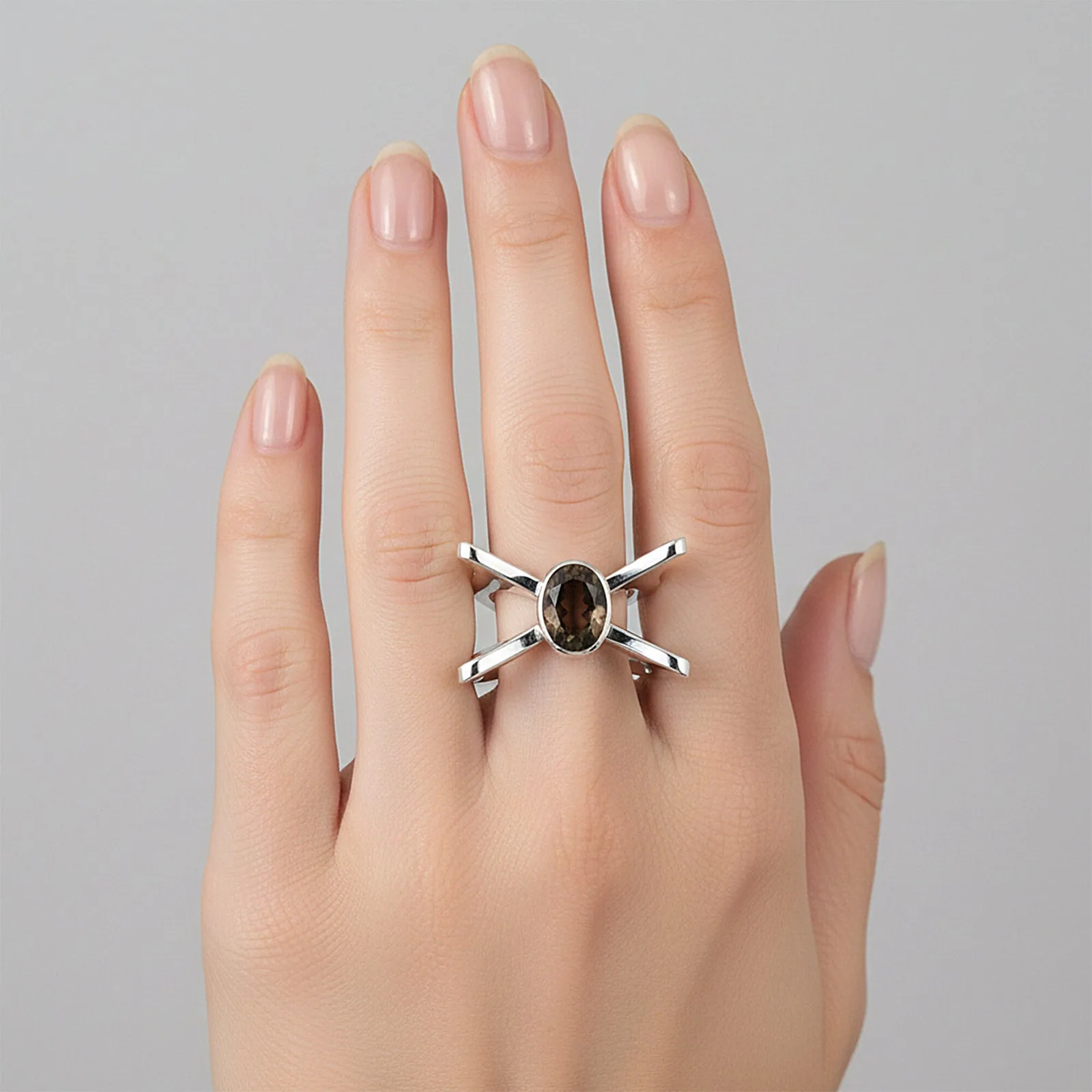 Red Garnet 2.25 Ct Ring in 925 Sterling Silver Cocktail for Anniversary - view 5
