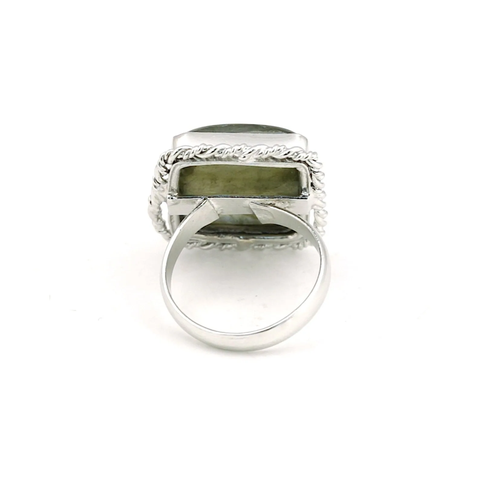 Multi-Color Labradorite Cushion Ring 9.00 Ct. 925 Sterling Silver Stackable Eter - view 3