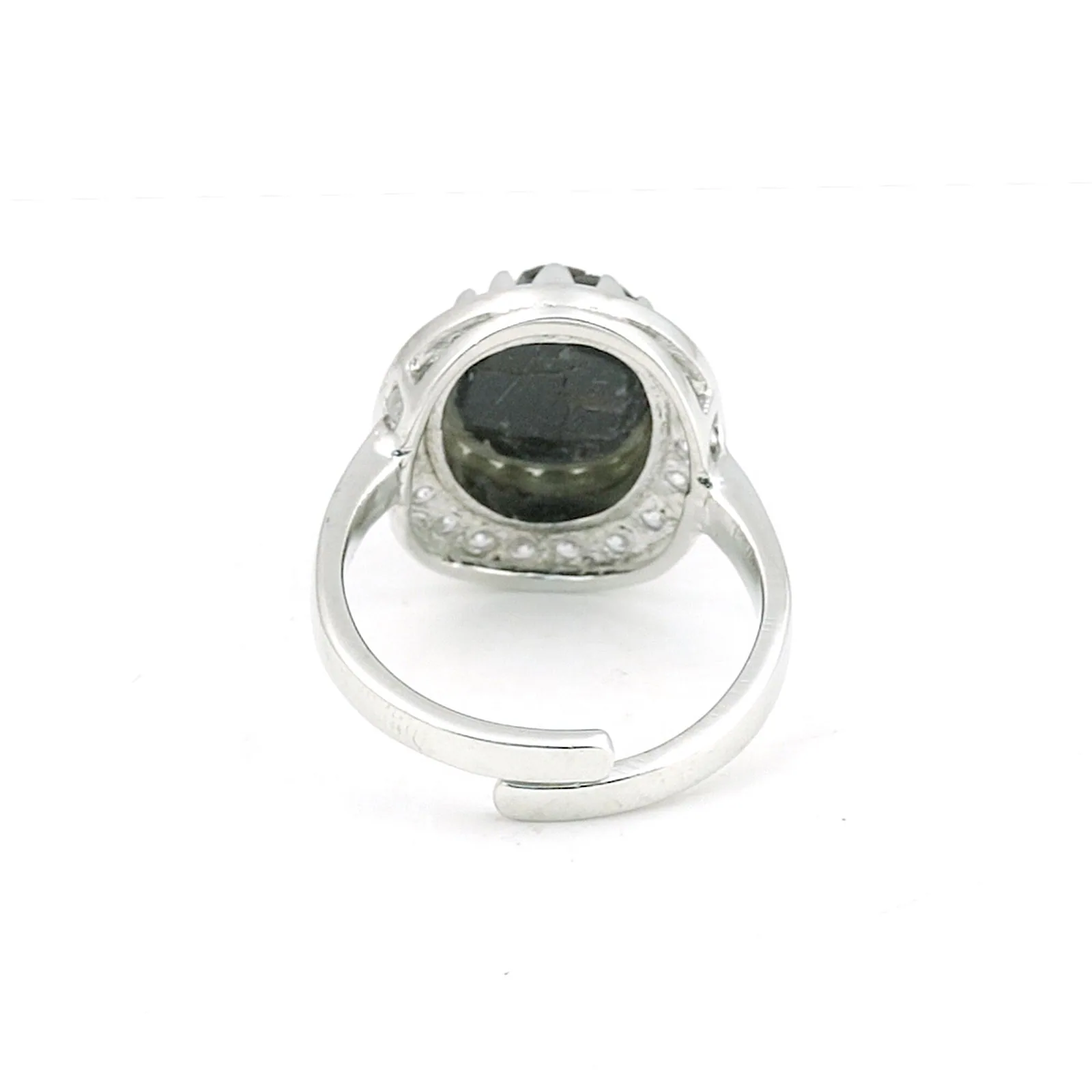 Blue Sapphire Solitaire Ring 6.50 Ct. Oval Cabochon Cut 925 Sterling Silver Stac - view 3
