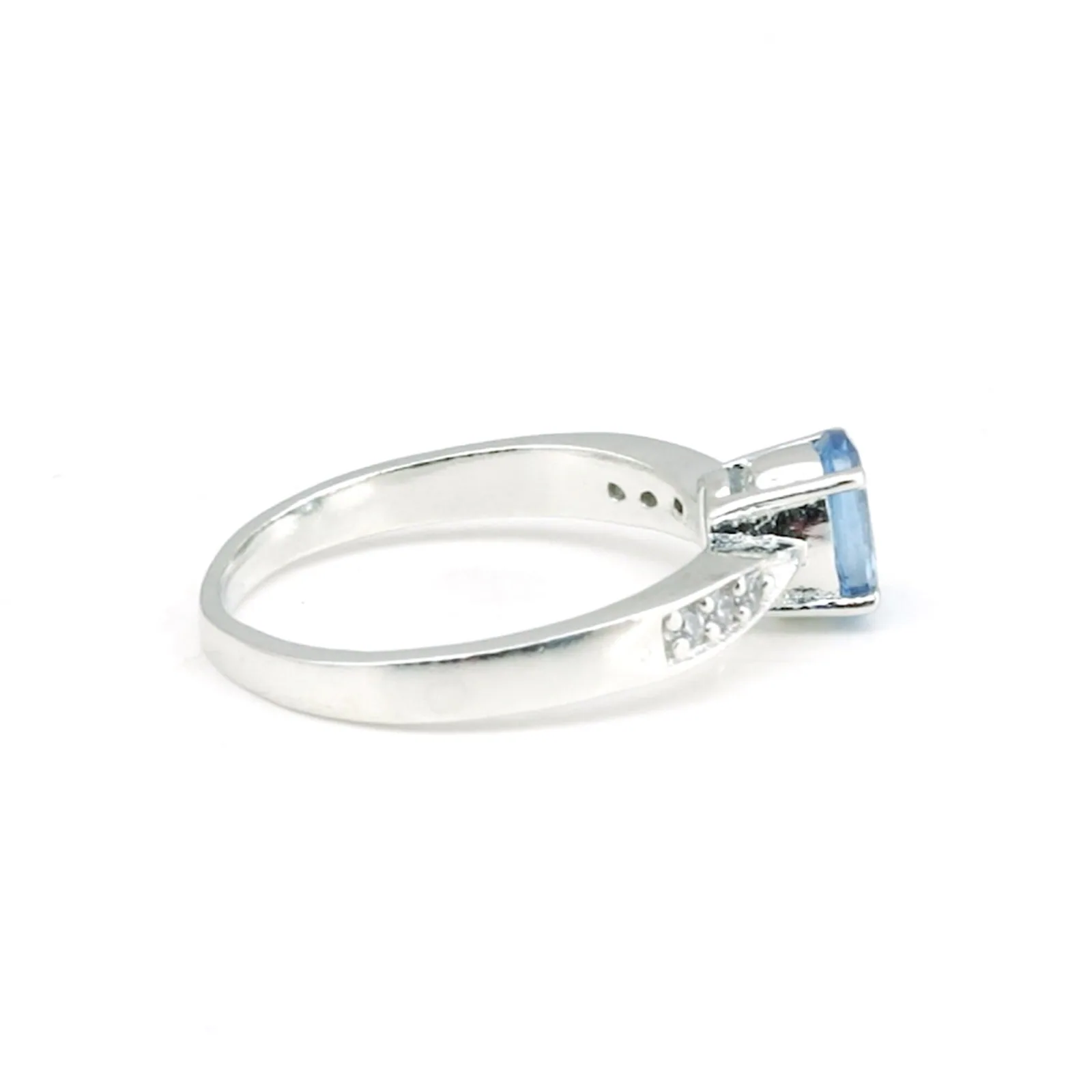 1.95 Ct. Aquamarine Oval Solitaire Ring 925 Sterling Silver Anniversary Fine Jew - view 2