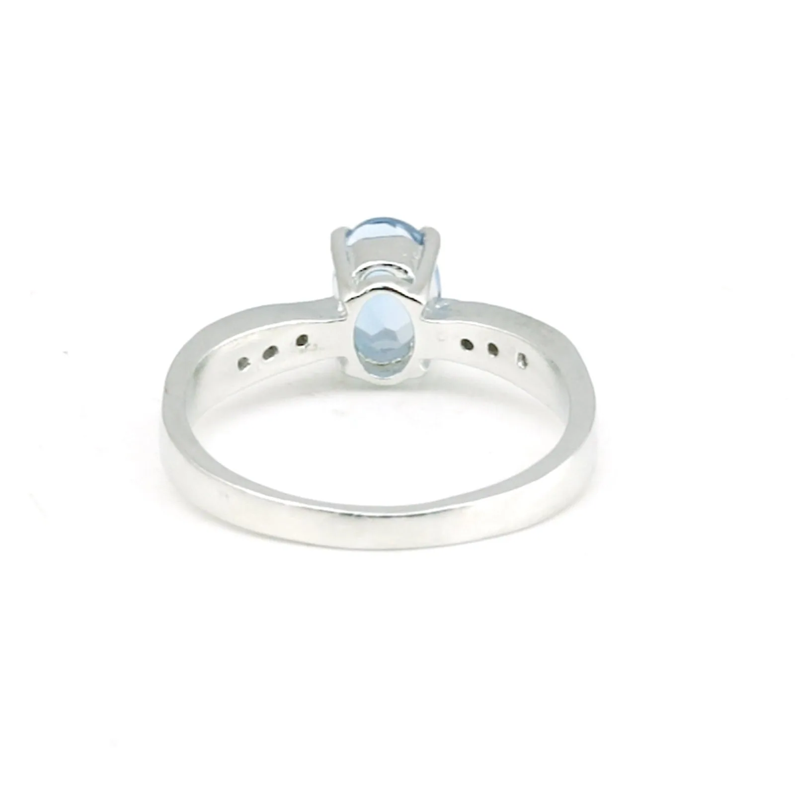 1.95 Ct. Aquamarine Oval Solitaire Ring 925 Sterling Silver Anniversary Fine Jew - view 3