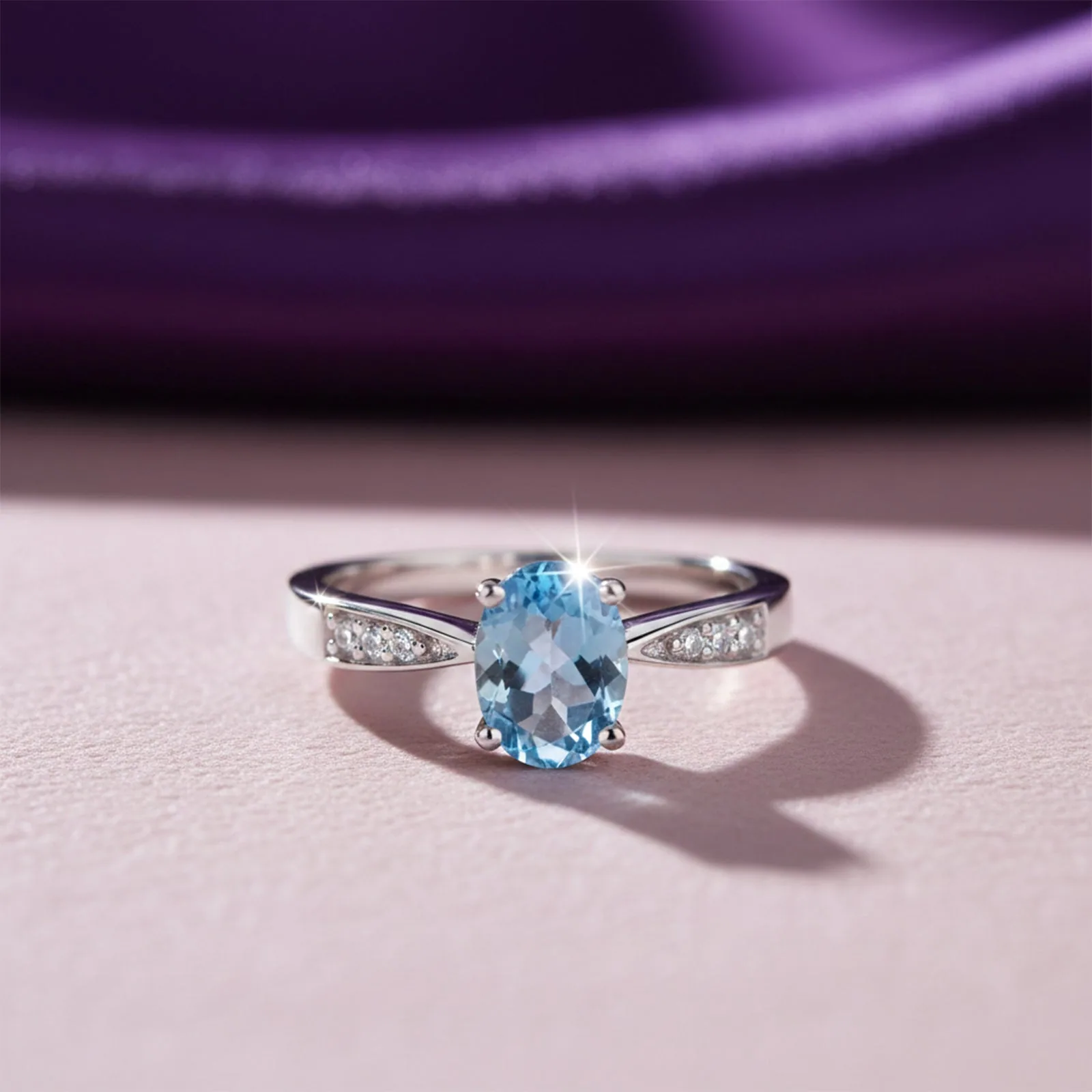 1.95 Ct. Aquamarine Oval Solitaire Ring 925 Sterling Silver Anniversary Fine Jew - view 4