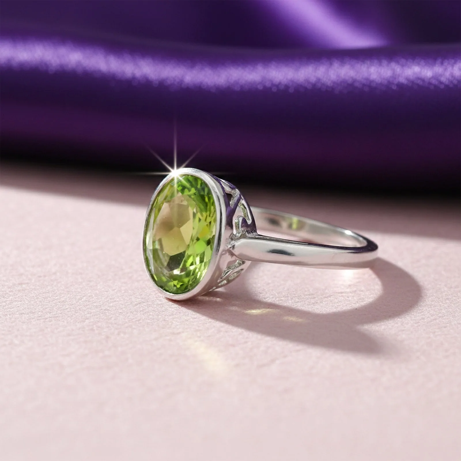 3.25 Ct. Amethyst Oval Cut Ring 925 Sterling Silver Women Fine Jewelry - view 4