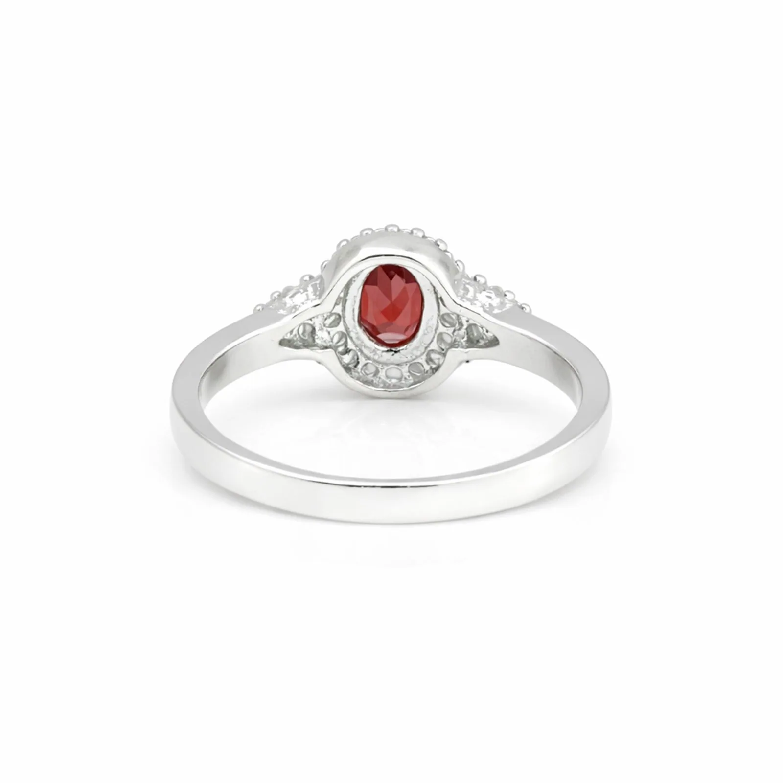 Red Ruby Oval Cut Solitaire Ring 2.28 Ct. 925 Sterling Silver Gift for Her - view 3