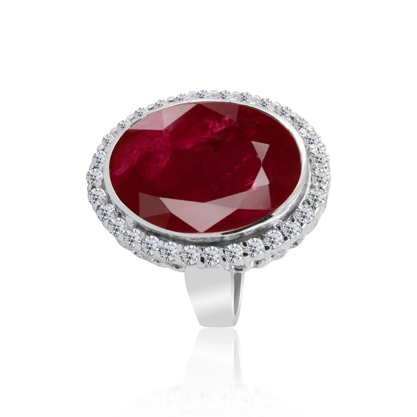 Ruby Gemstone Ring 7.00 Ct. Oval Cut 925 Sterling Silver Birthday Gift Her - view 5