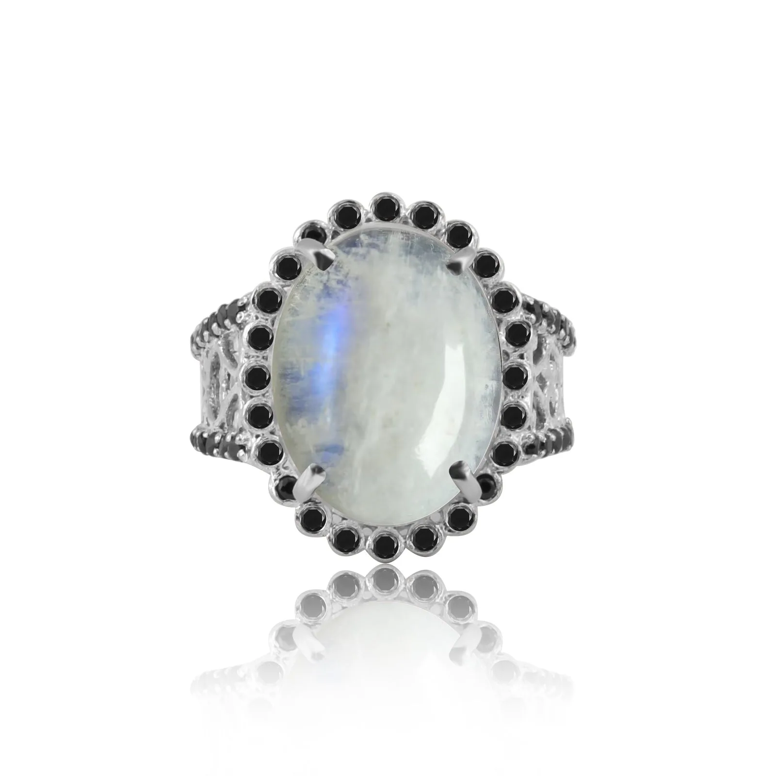 Moonstone Round Solitaire Gemstone Ring 9.00 Ct. 925 Sterling Silver Women Gift - view 3