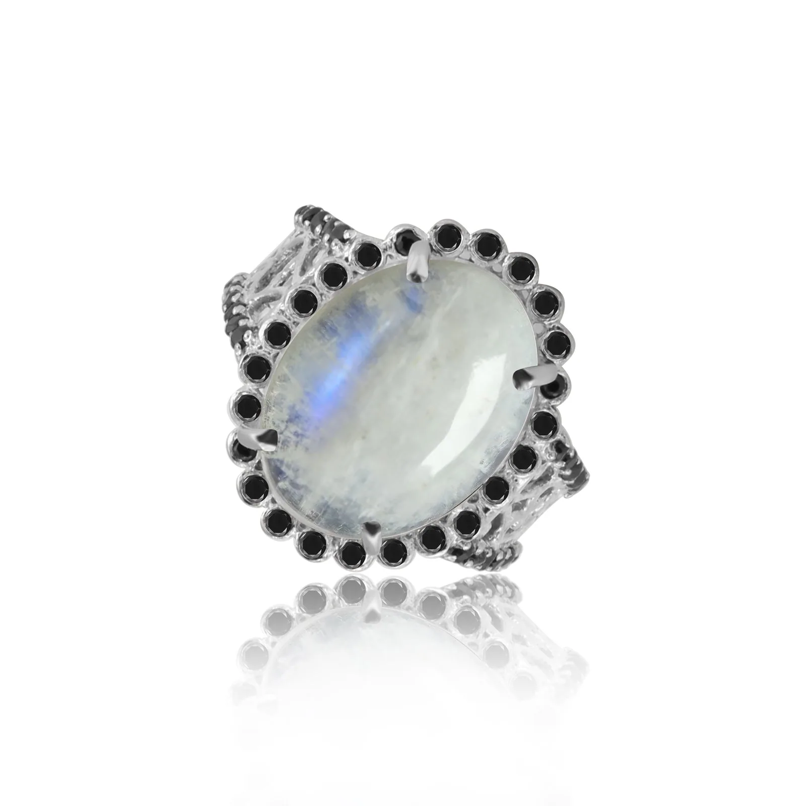 Moonstone Round Solitaire Gemstone Ring 9.00 Ct. 925 Sterling Silver Women Gift - view 4