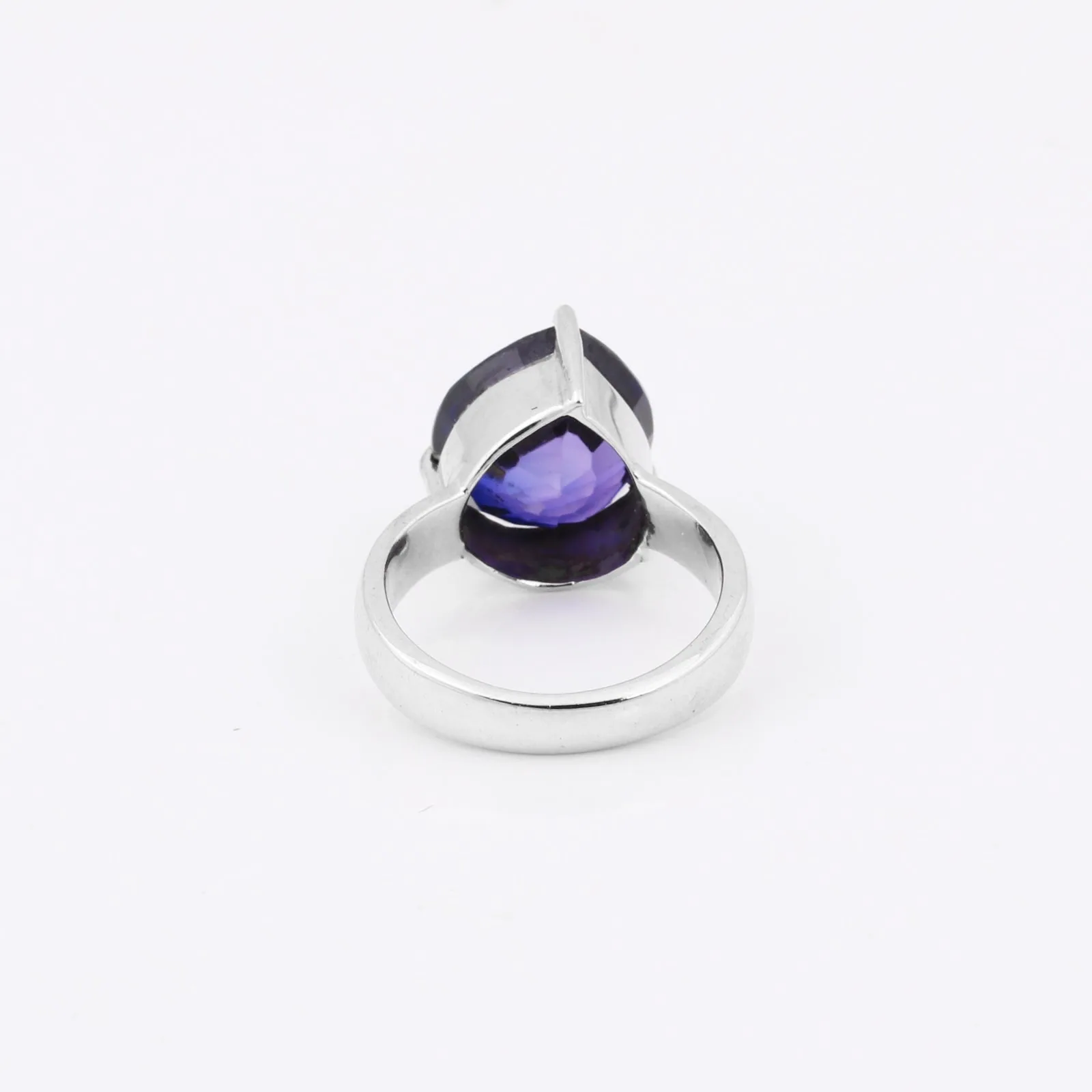 Purple Amethyst Solitaire Ring 3.65 Ct. Round Cut 925 Sterling Silver Stackable - view 5