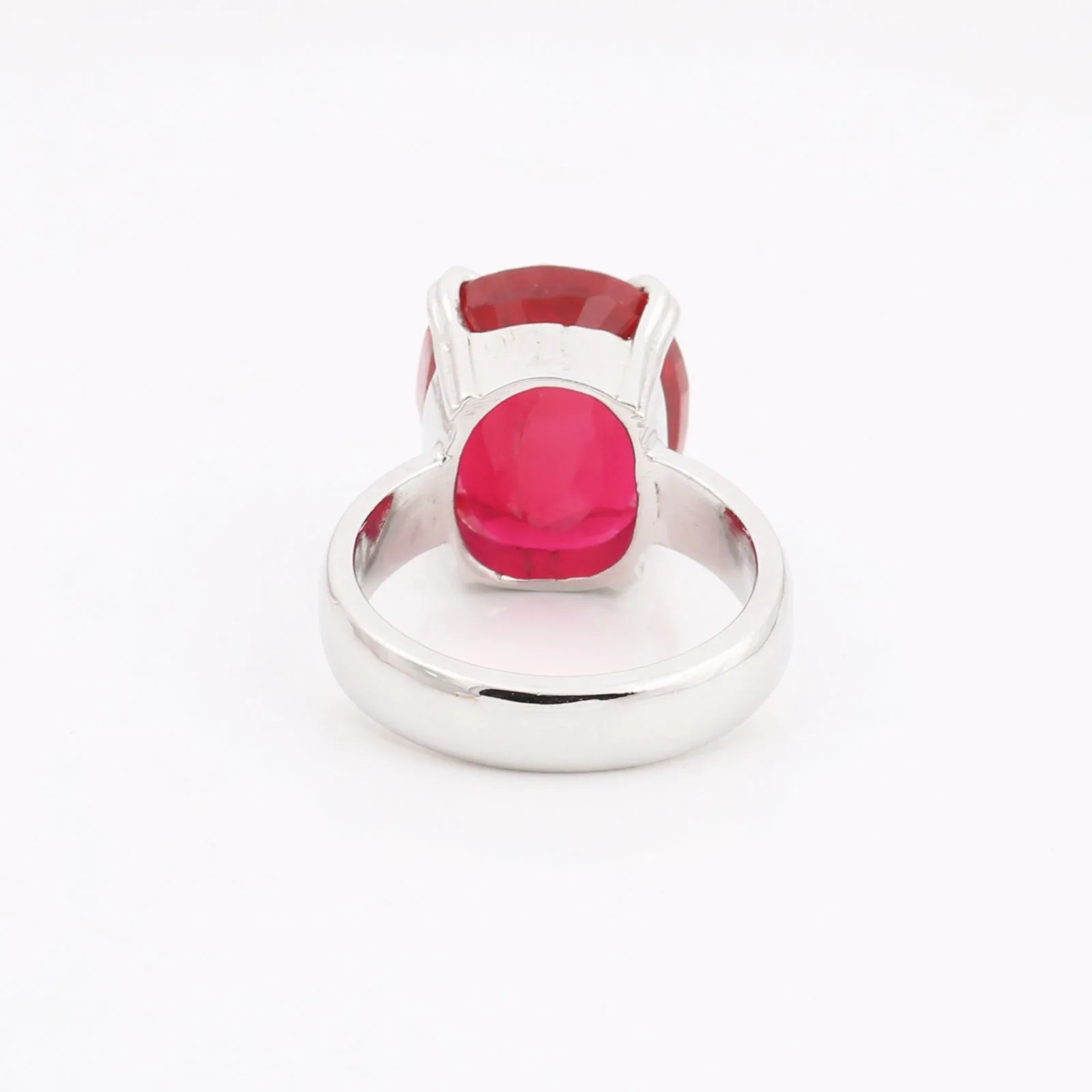 Ruby Oval Solitaire Gemstone Ring 2.65 Ct. 925 Sterling Silver Women Gift Her - view 5