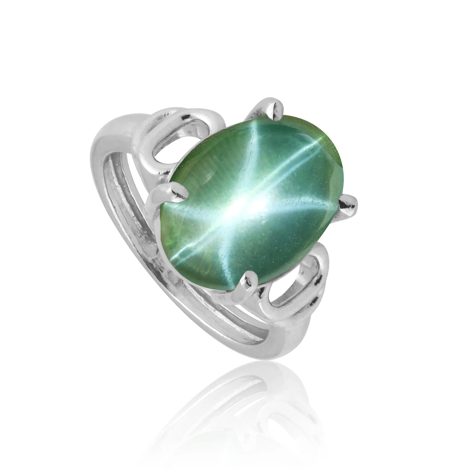 Sapphire Gemstone Ring 8.00 Ct. Oval Cabochon Cut 925 Sterling Silver Anniversar - view 4
