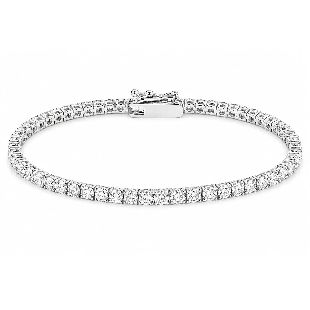 4.75Ct Round Natural Diamond Certified Exquisite Tennis Bracelet 14k White Gold