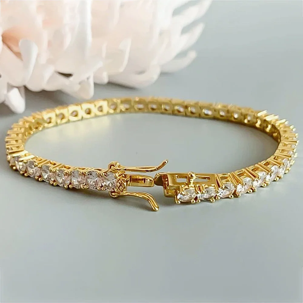 GH/VS Certified 4.99Ct Round Natural Diamond Tennis Bracelet 14k Yellow Gold - view 4