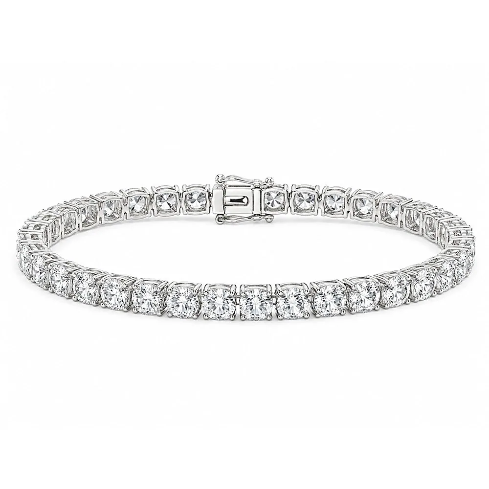 Wedding Gift 10.35Ct Natural Diamond Tennis Bracelet For Women 14k White Gold