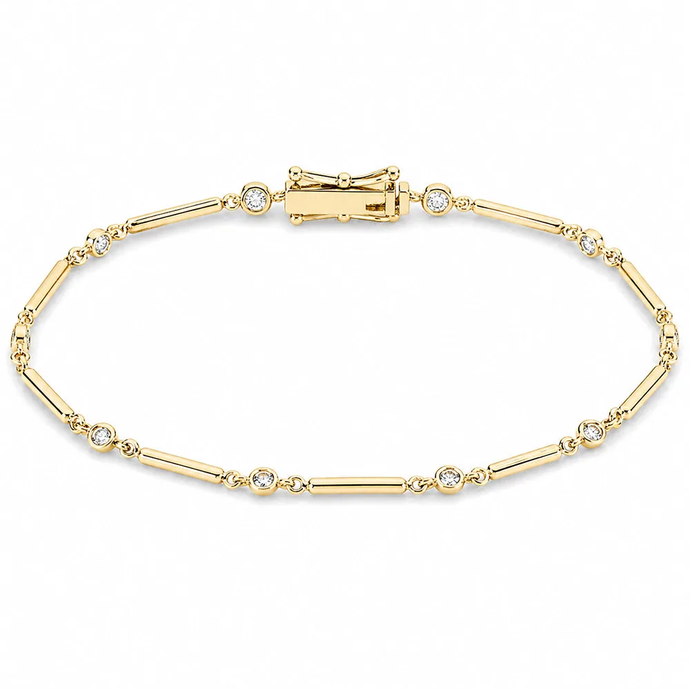 2Ct Round Cut Natural Diamond GH/SI Tennis Women’s Bracelet 14k Yellow Gold