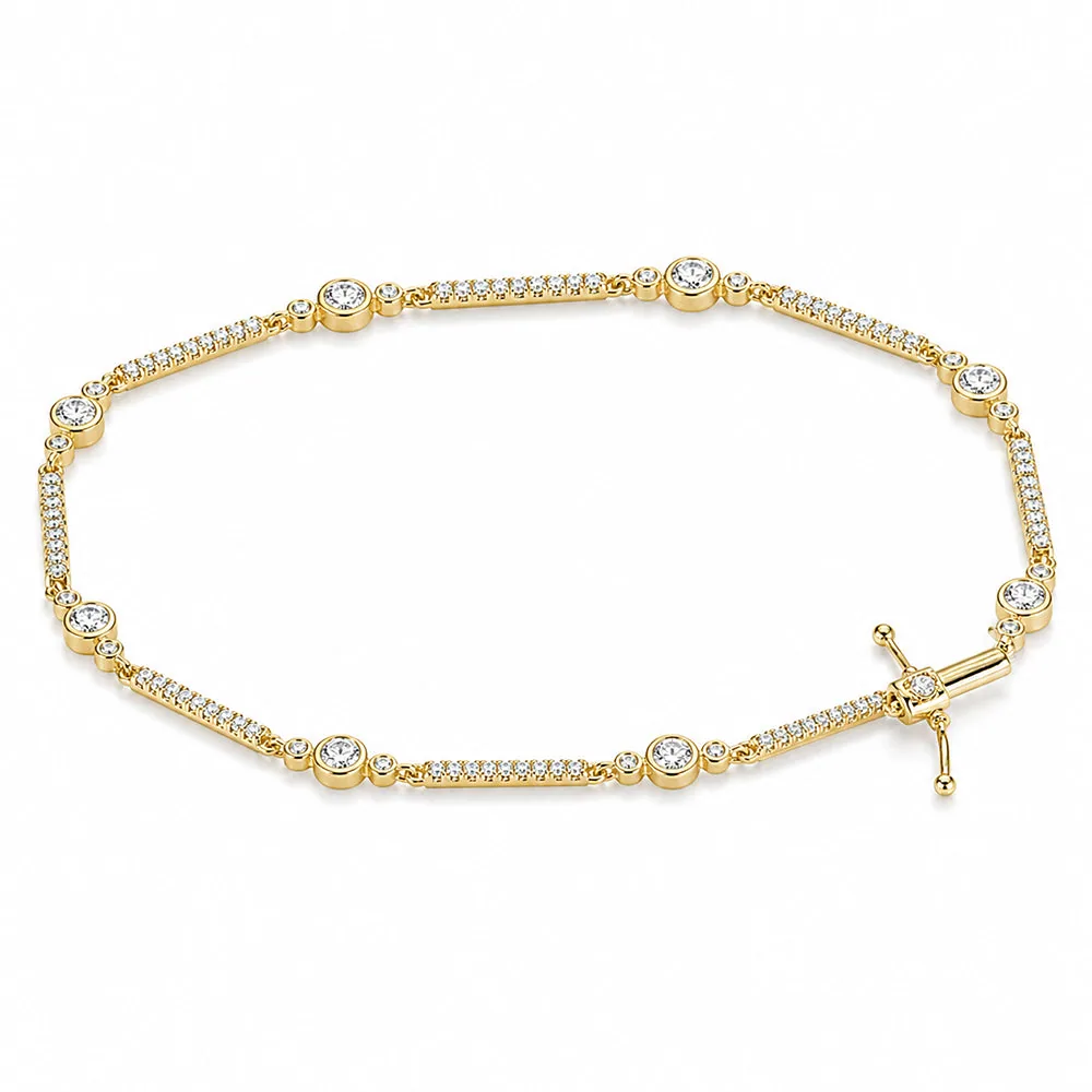 2Ct Round Cut Natural Diamond GH SI Women’s Tennis Bracelet Real 14k Yellow Gold