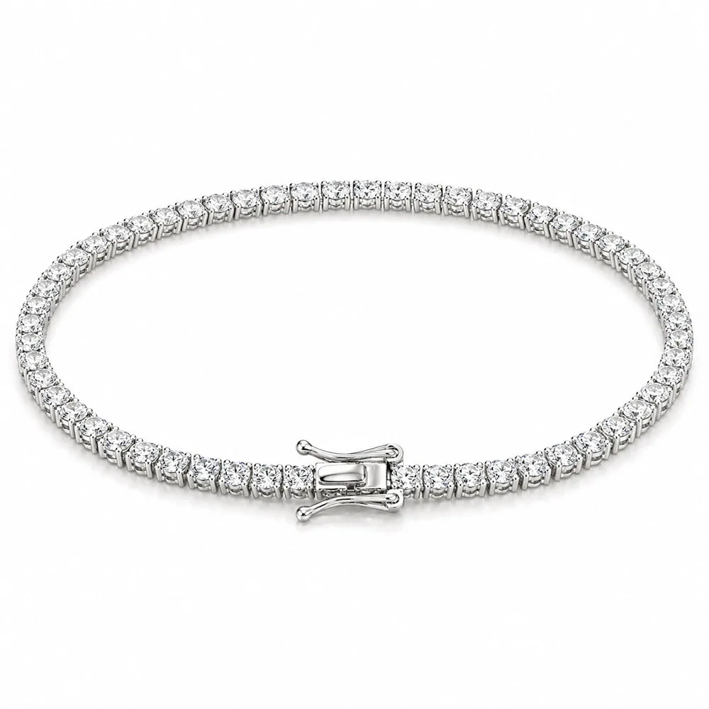 14k Gold 6Ct Round Cut Certified Natural Diamond Tennis Bracelet Dazzling GH/SI