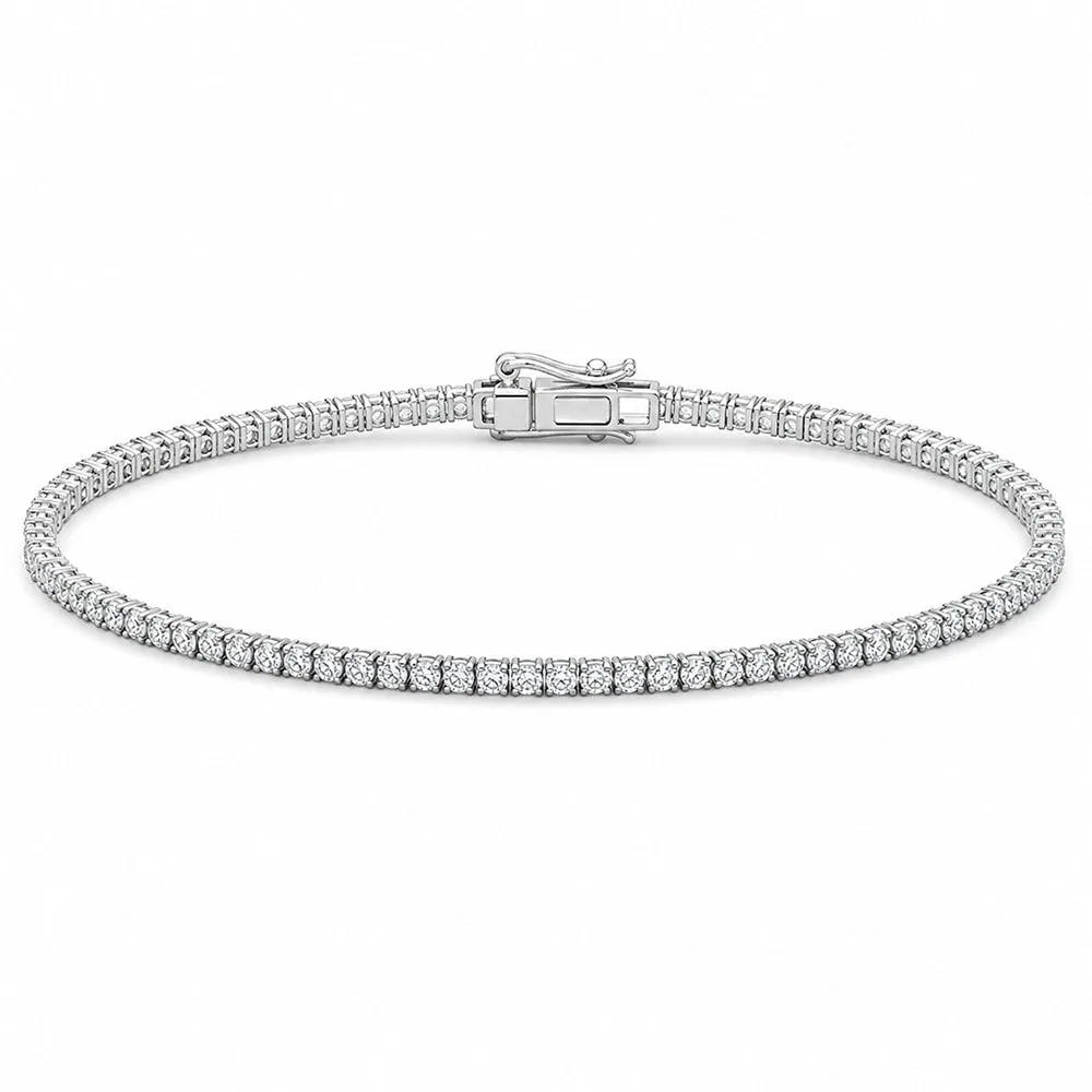 Women’s 2.90Ct Lab-Grown/CVD Diamond Tennis Bracelet 14k White Gold Certified