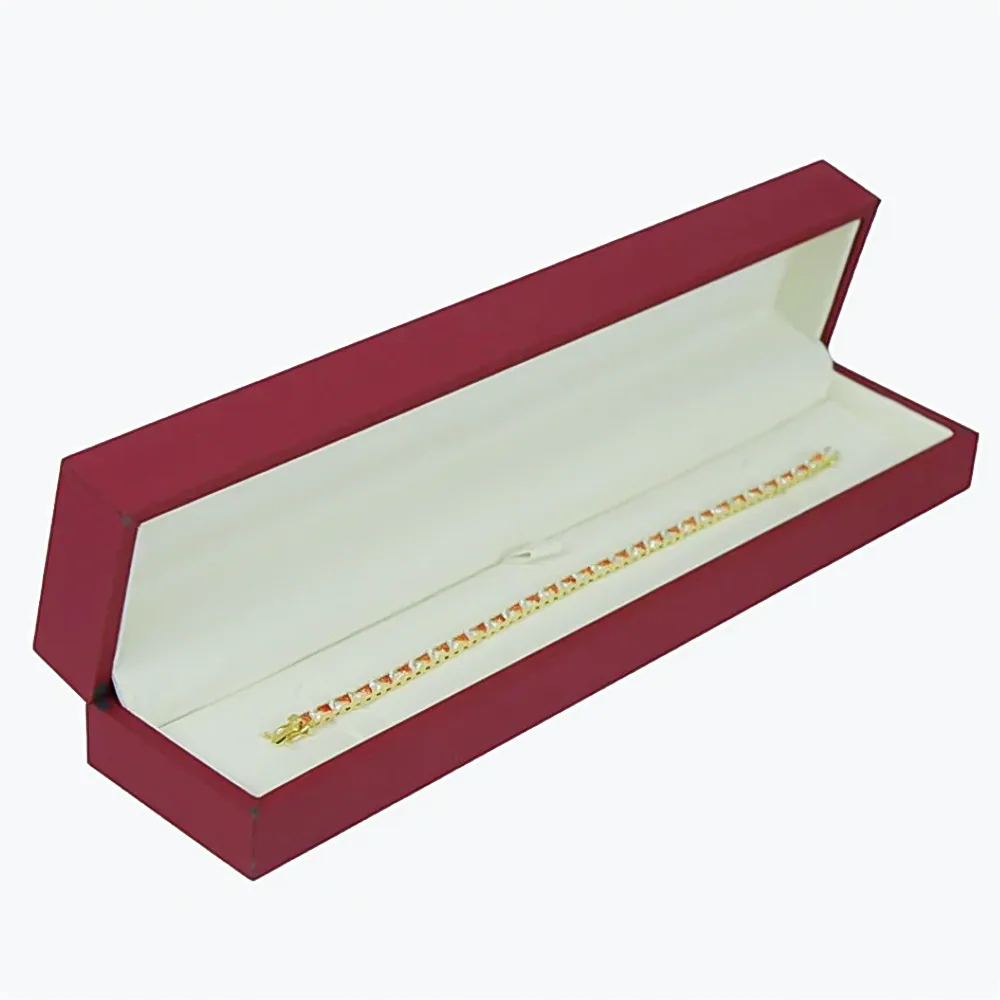 14k Gold Natural Orange Sapphire & Diamond Tennis Bracelet For Wedding Gift - view 4