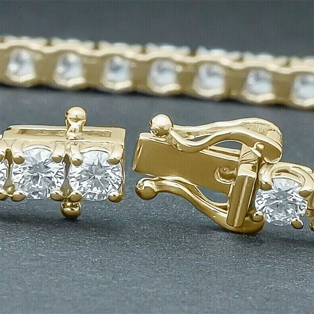 18k Yellow Gold 5.50Ct Round Certified Lab Grown/CVD Diamond Tennis Bracelet - view 3