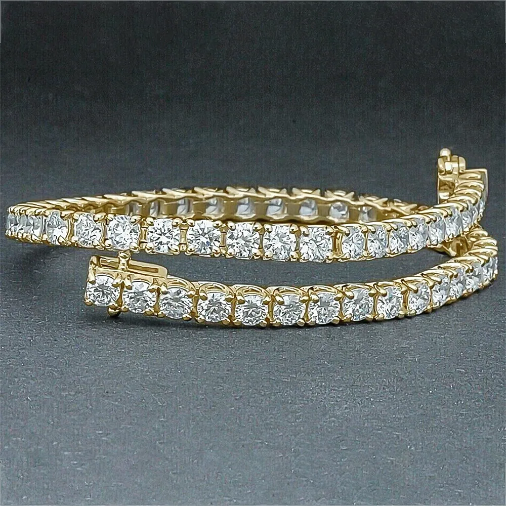 18k Yellow Gold 5.50Ct Round Certified Lab Grown/CVD Diamond Tennis Bracelet - view 5