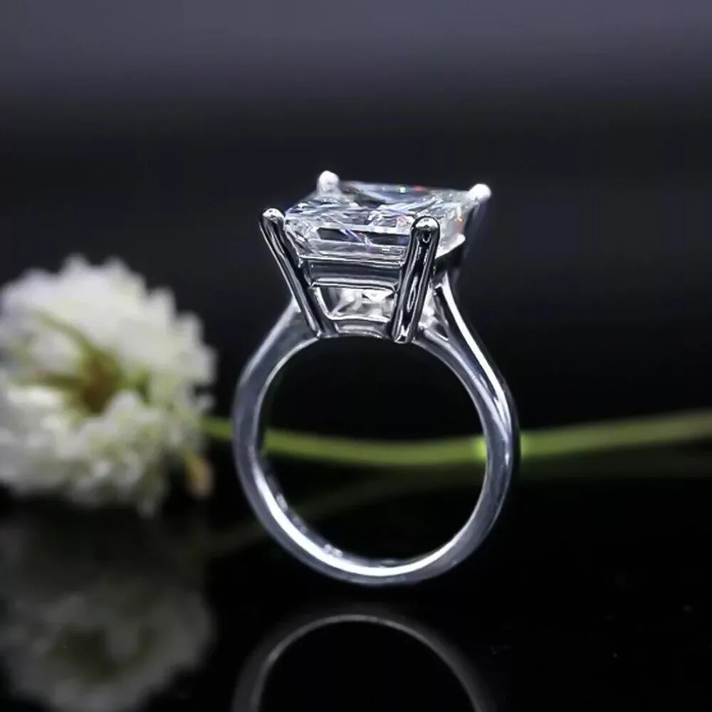 5 ct DEW Princess Cut Off White Moissanite Ring Gift for 4th of July – 18K Gold Vermeil - view 3