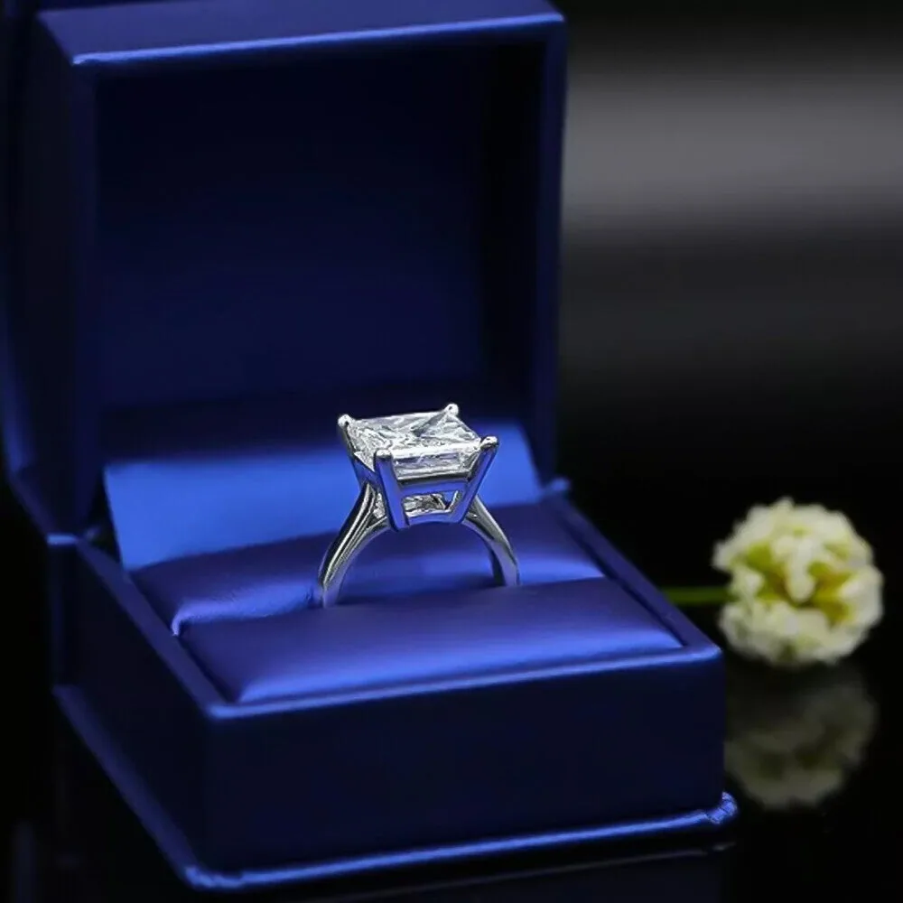 5 ct DEW Princess Cut Off White Moissanite Ring Gift for 4th of July – 18K Gold Vermeil - view 4