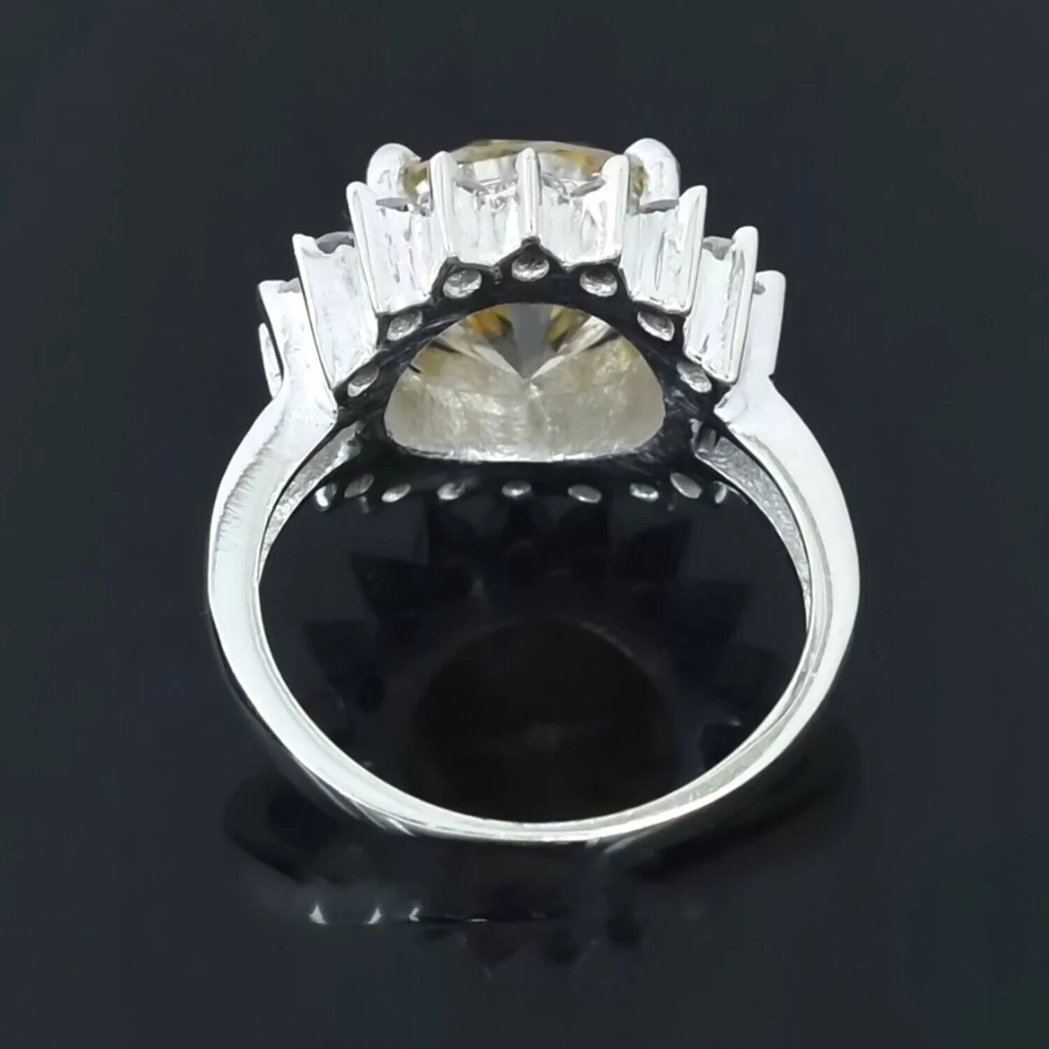5.40 ct DEW Champagne Solitaire Moissanite Ring – 4th of July Gift – 18K Gold Vermeil - view 5