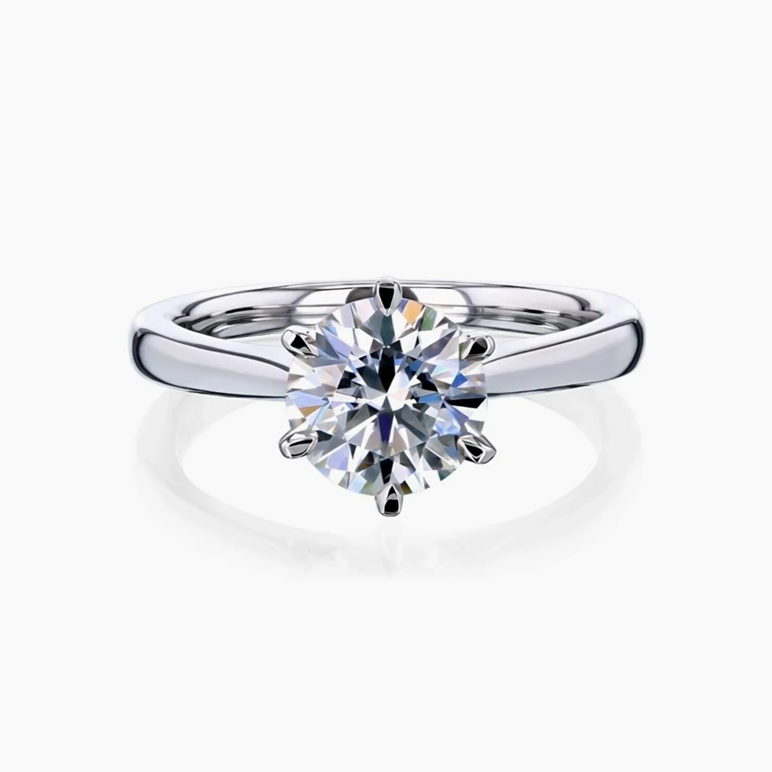 1 ct DEW Moissanite Solitaire Ring Minimalist Gift for Girlfriend Birthday – 18K Gold Vermeil