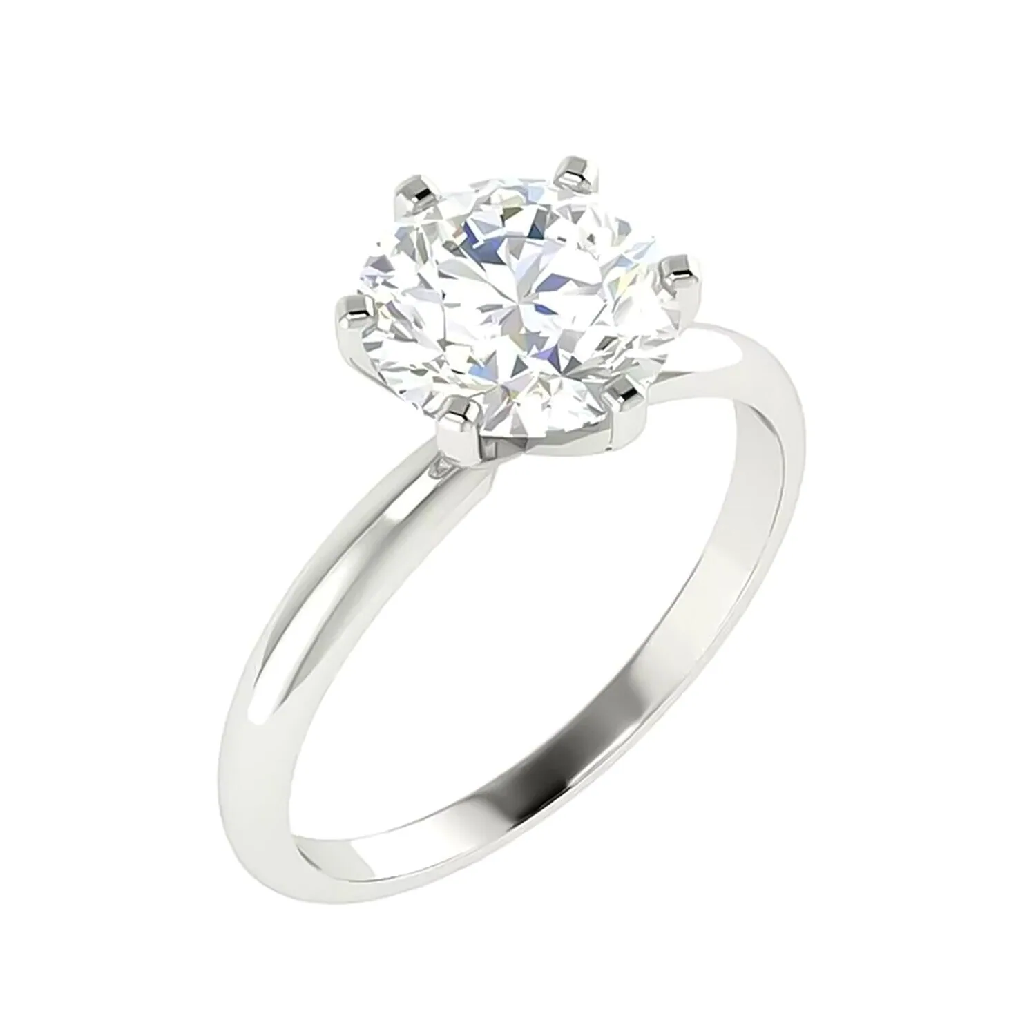 2.80 ct DEW Off White Moissanite Ring Luster Gift for Her Birthday – 18K Gold Vermeil - view 2