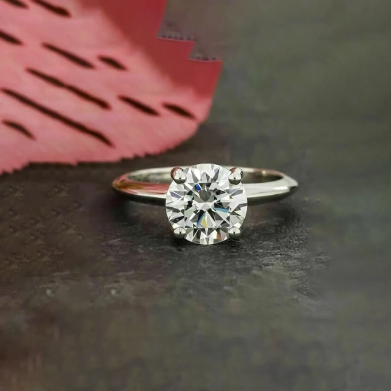2.65 ct DEW Off White Treated Moissanite Solitaire Ring – Amazing Gem – 18K Gold Vermeil - view 5