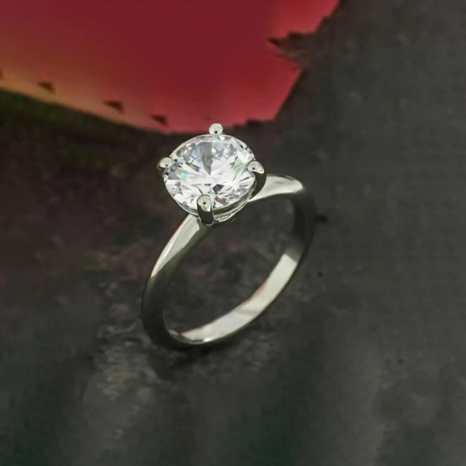 2.65 ct DEW Off White Treated Moissanite Solitaire Ring – Amazing Gem – 18K Gold Vermeil - view 3