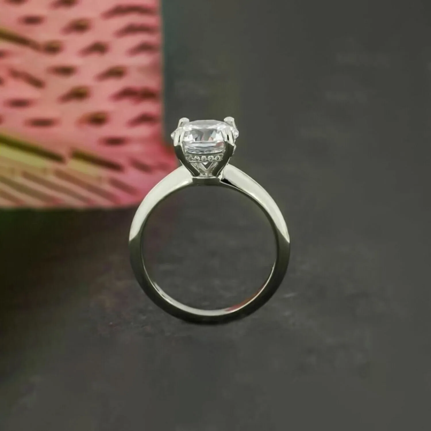 2.65 ct DEW Off White Treated Moissanite Solitaire Ring – Amazing Gem – 18K Gold Vermeil - view 4