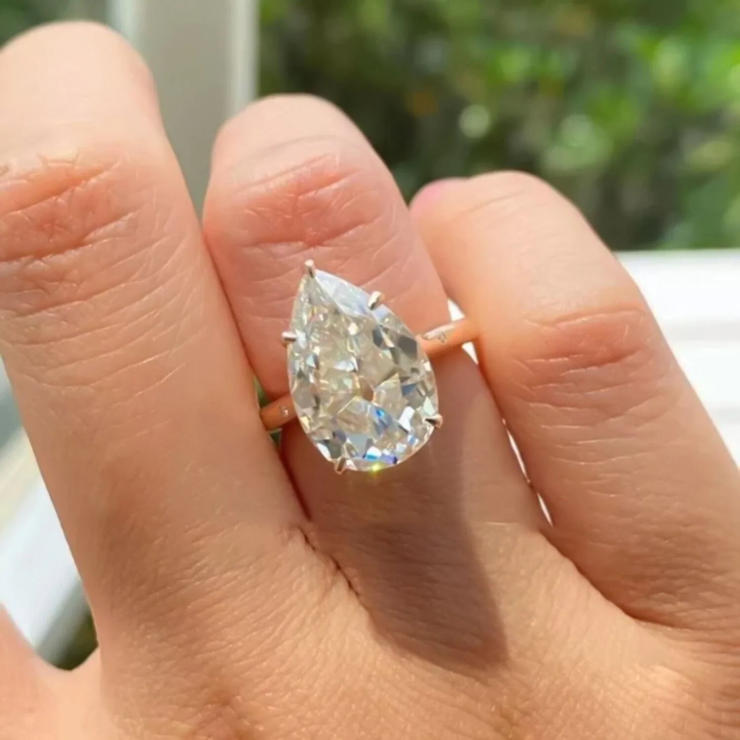 10.50 ct DEW Off White Treated Moissanite Solitaire Ring in 18K Gold Plated – Gift - view 4