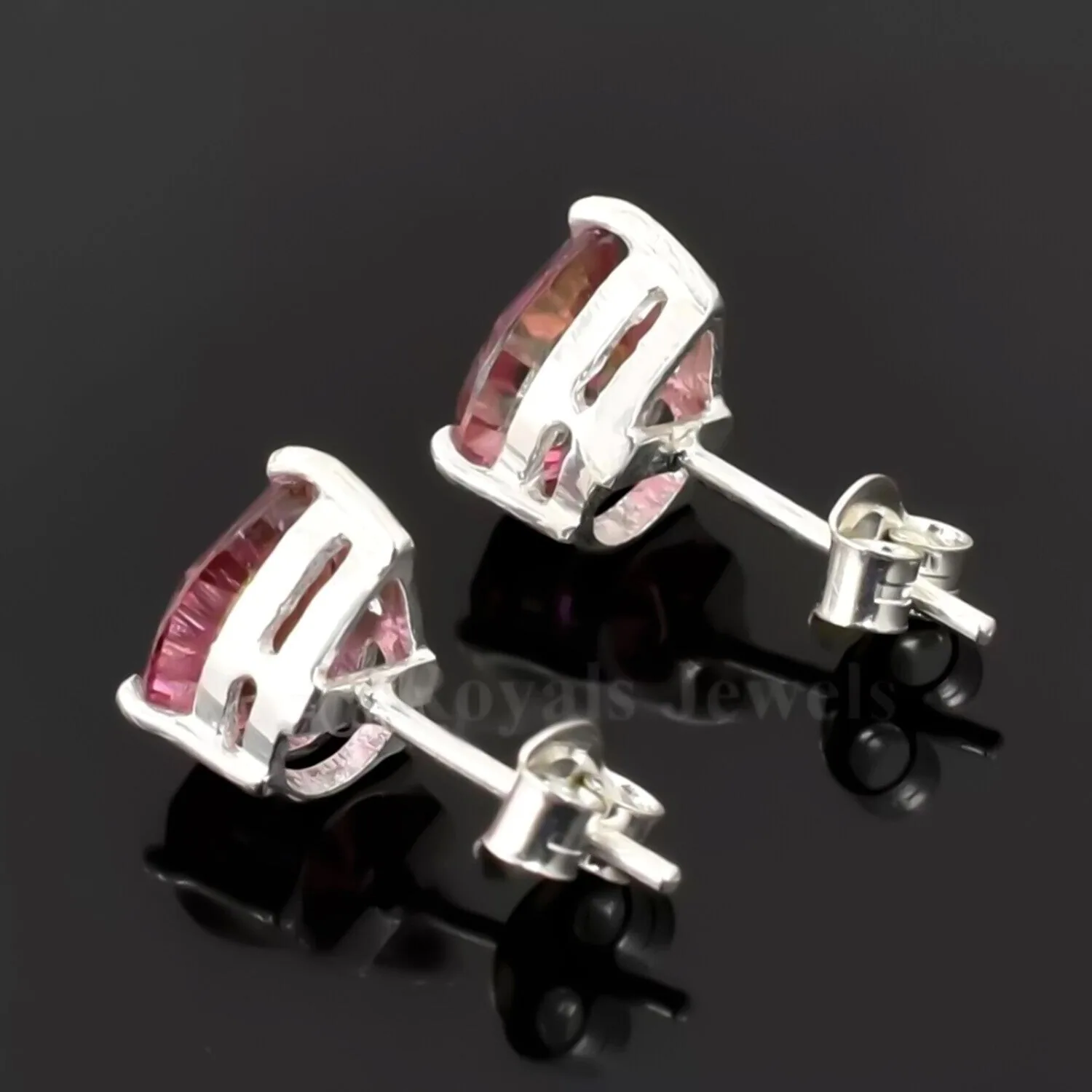 2.80 ct DEW Certified Pear Shape Studs Moissanite White Gold Finish Great Shine & Luster 18K Gold Plated - view 3