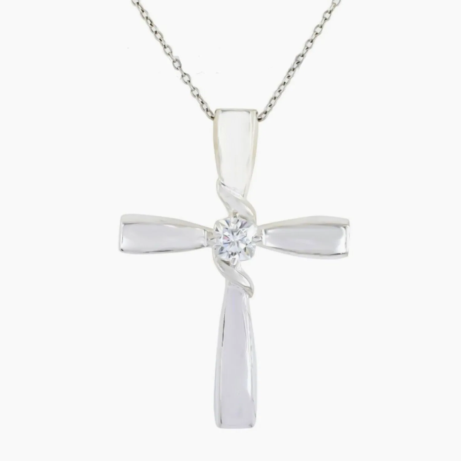 1.80 ct DEW F VS1 White Moissanite Cross Pendant – Religious Gift Idea – 18K Gold Vermeil