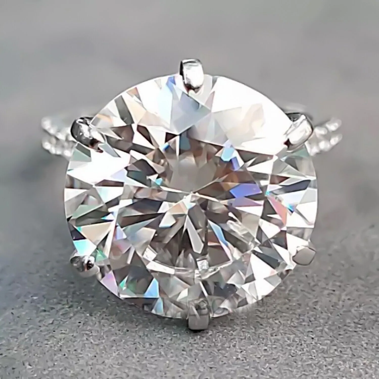 11.50 ct DEW Certified White Moissanite Solitaire Ring – Luxury Jewelry for Fall 18K Go 18K Gold Plated - view 2