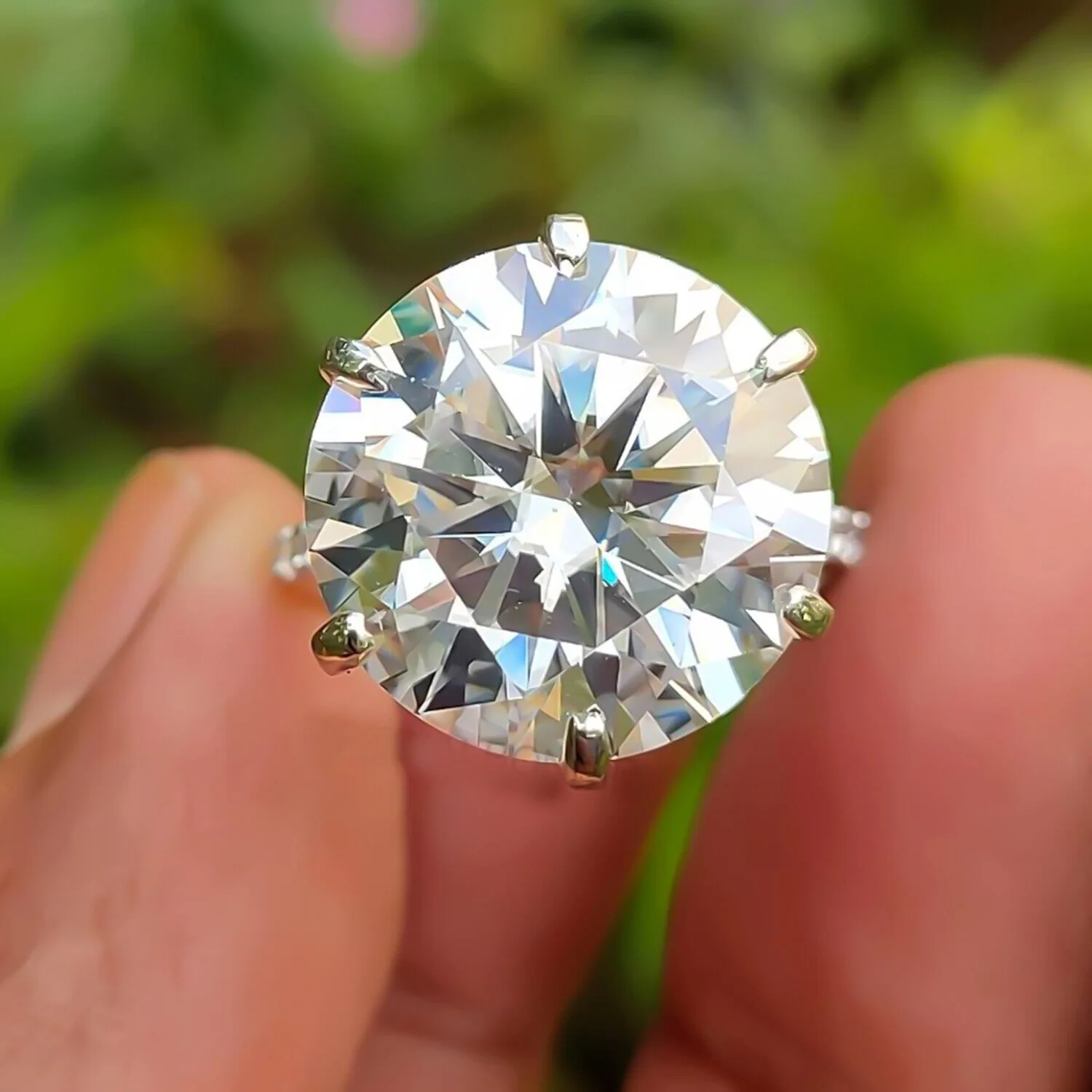 11.50 ct DEW Certified White Moissanite Solitaire Ring – Luxury Jewelry for Fall 18K Go 18K Gold Plated - view 4
