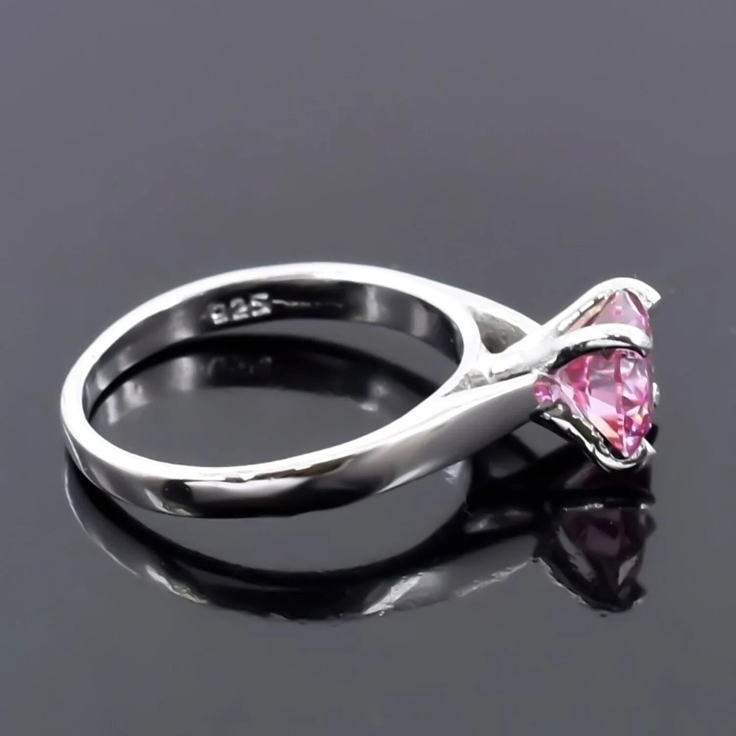 1.00 ct DEW Certified Pink Moissanite Ring – Birthday Gift for Her – 18K Gold Vermeil - view 3