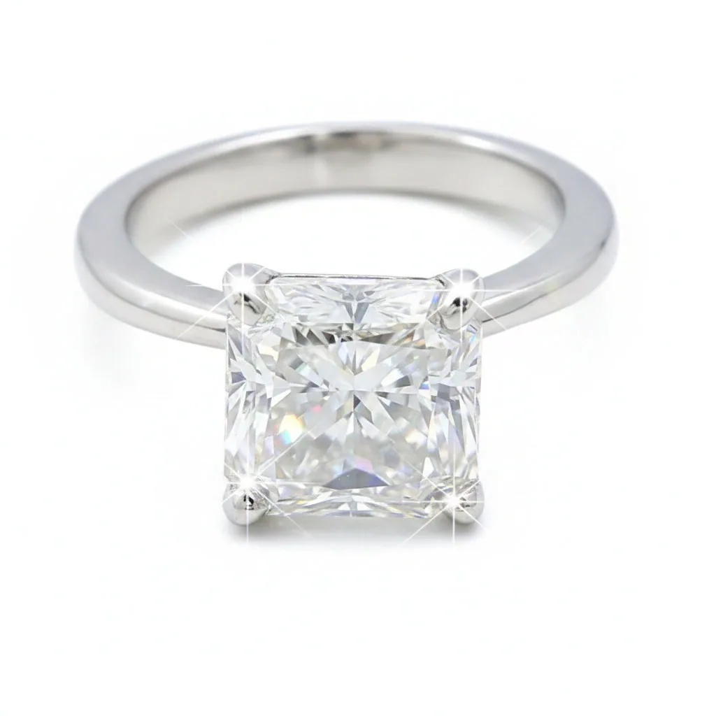 Certified 2.50 ct DEW Pink Moissanite Ring in Jewelry for Wife 18K Gold Plated