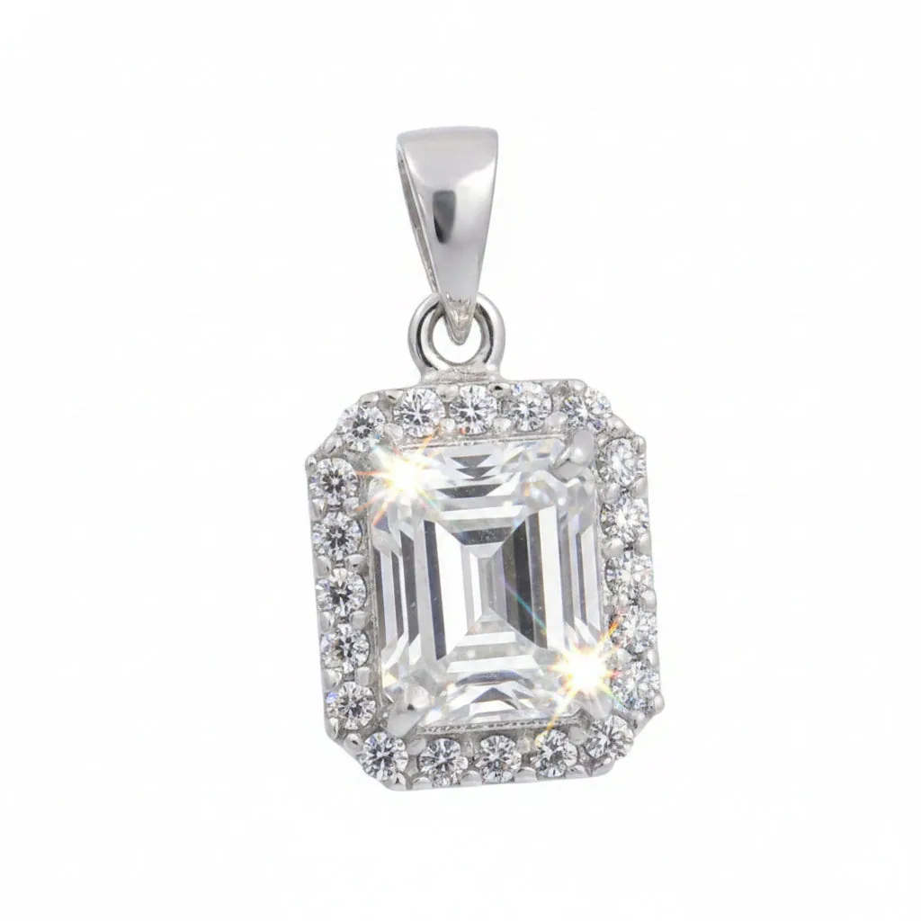 3.50 ct DEW Certified Moissanite Pendant 18K Gold Plated