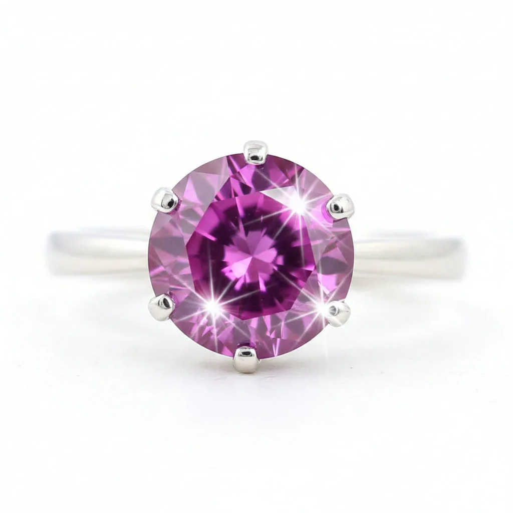 2ct Certified VVS Pink Moissanite Ring Jewelry Gift For Her Love – 18K Gold Vermeil