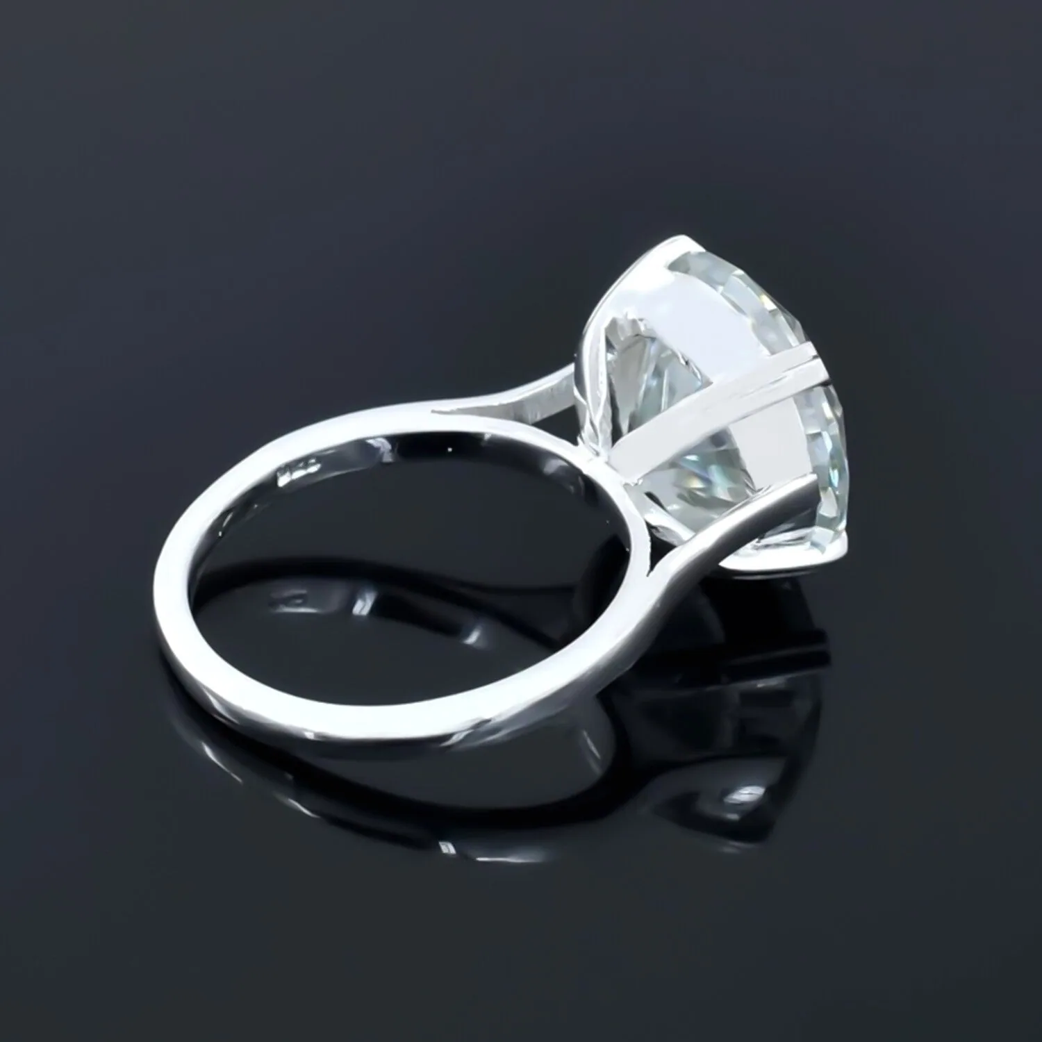 Certified 6.2ct VS1 White Moissanite Engagement Ring in 18K Gold Plated - view 3
