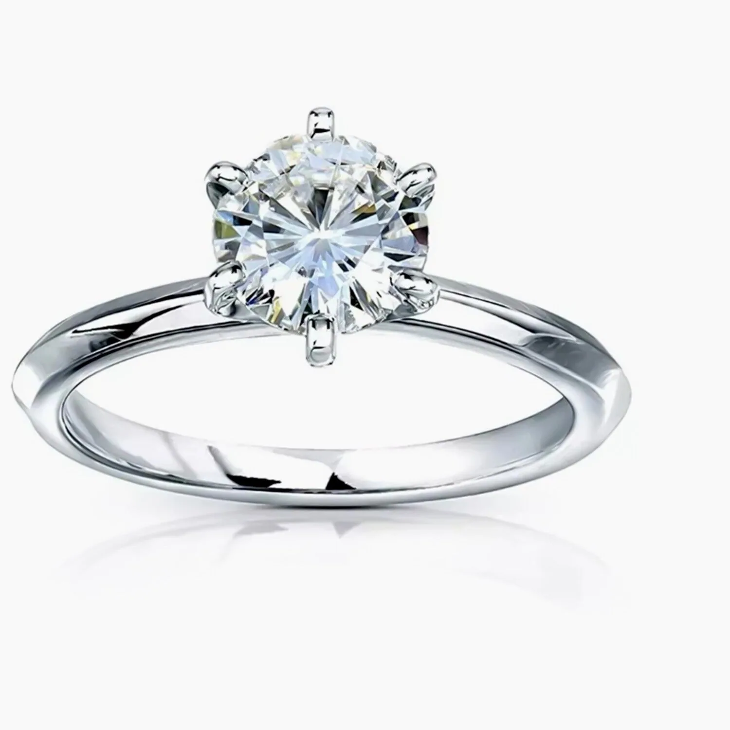Certified 1.5ct VS1 GH White Moissanite Engagement Ring 18K Gold Plated - view 2