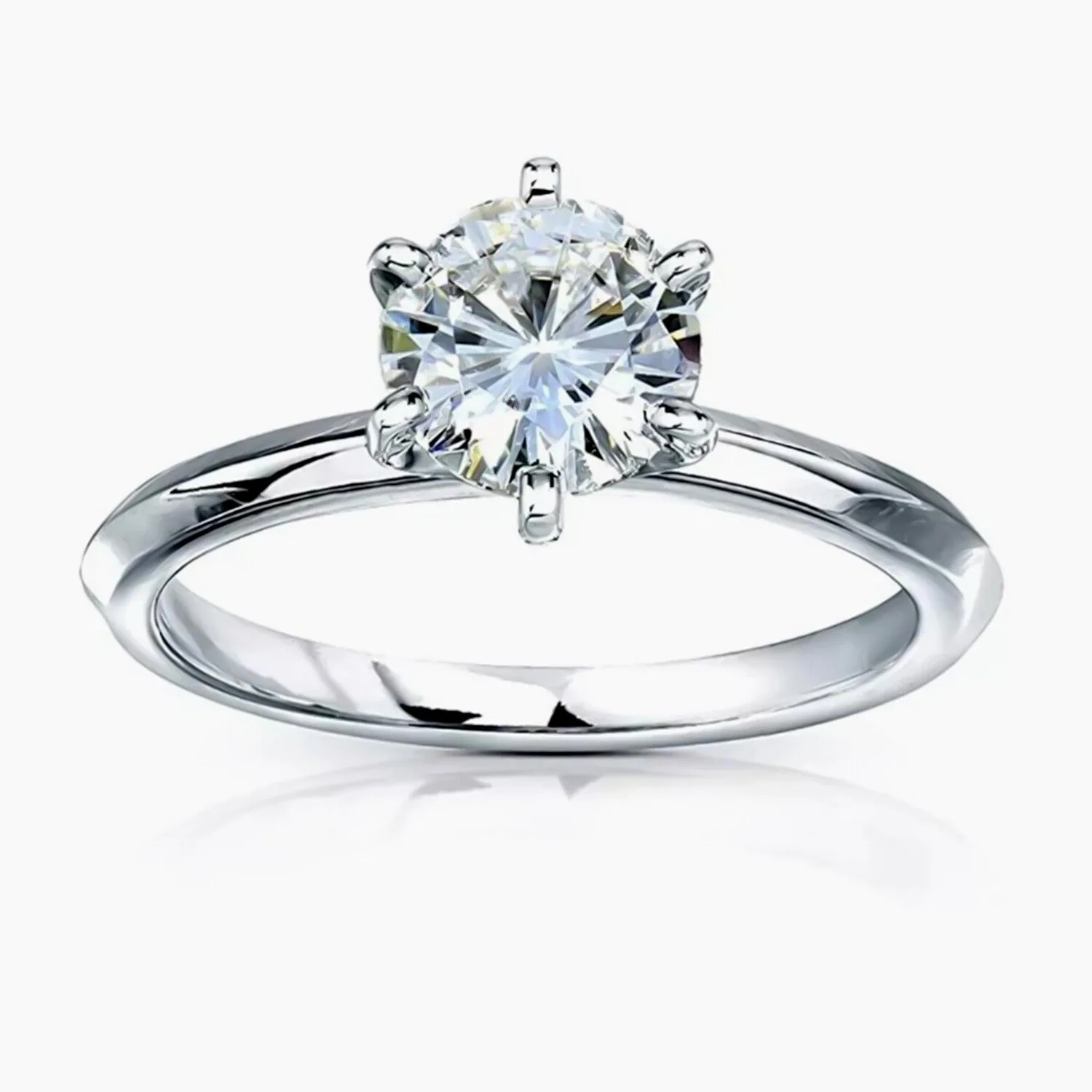 Certified 1.5ct VS1 GH White Moissanite Engagement Ring 18K Gold Plated - view 3