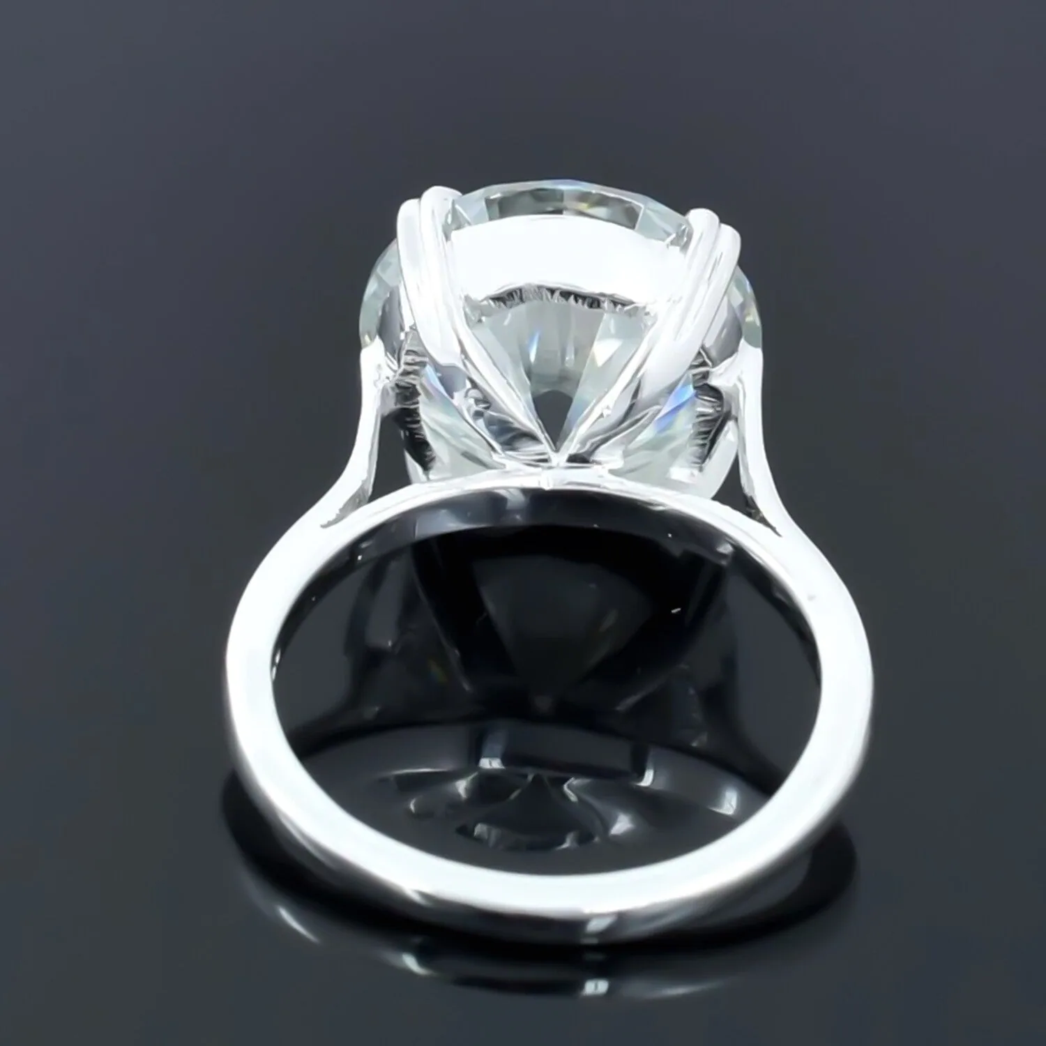 Certified 6.2ct VS1 White Moissanite Engagement Ring in 18K Gold Plated - view 5