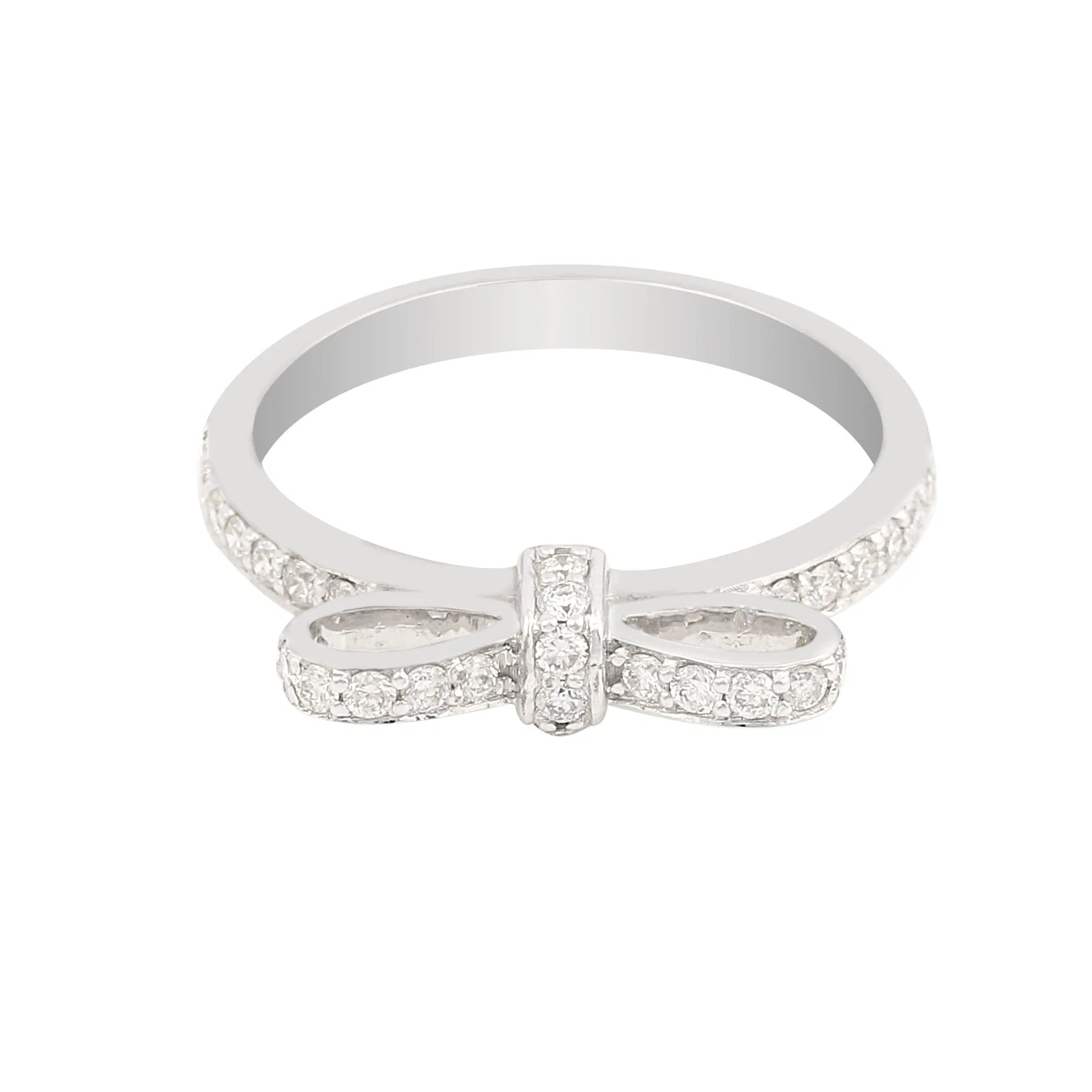 0.36 Ct. IGI Certified Natural Diamond 18k White Gold Solitaire Bypass Ring