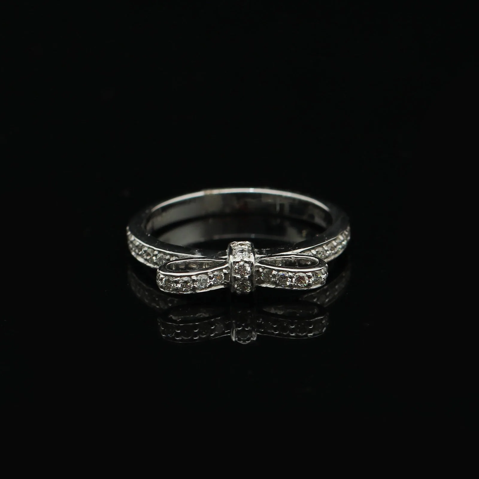 0.36 Ct. IGI Certified Natural Diamond 18k White Gold Solitaire Bypass Ring - view 4