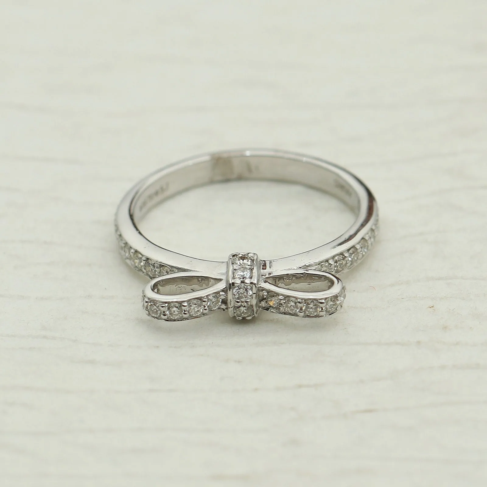 0.36 Ct. IGI Certified Natural Diamond 18k White Gold Solitaire Bypass Ring - view 7