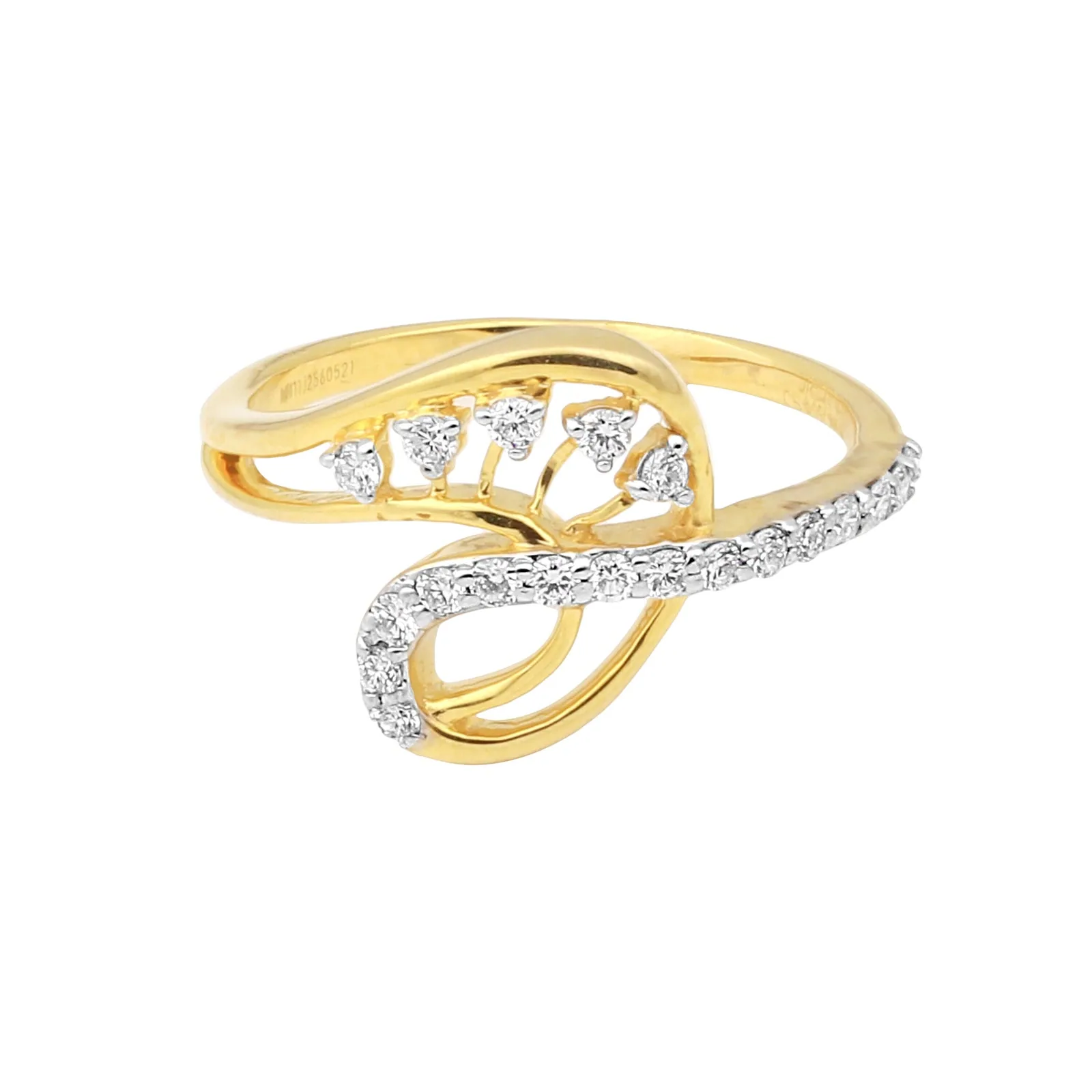 0.23 Ct. IGI Certified Natural Diamond 18k Solid Yellow Gold Infinity Ring