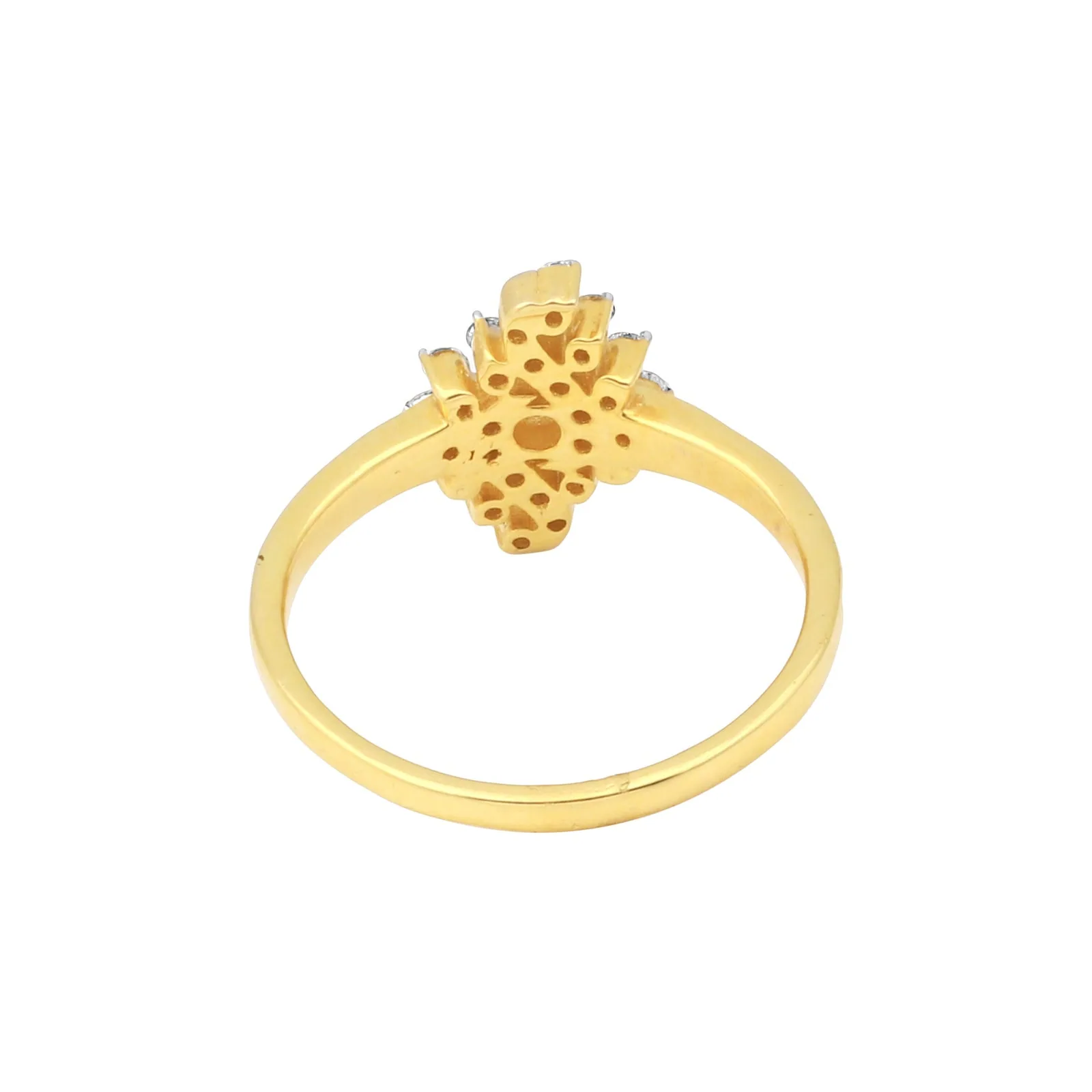 0.27 Ct. IGI Certified Natural Diamond 18k Yellow Gold Floral Cluster Ring - view 7